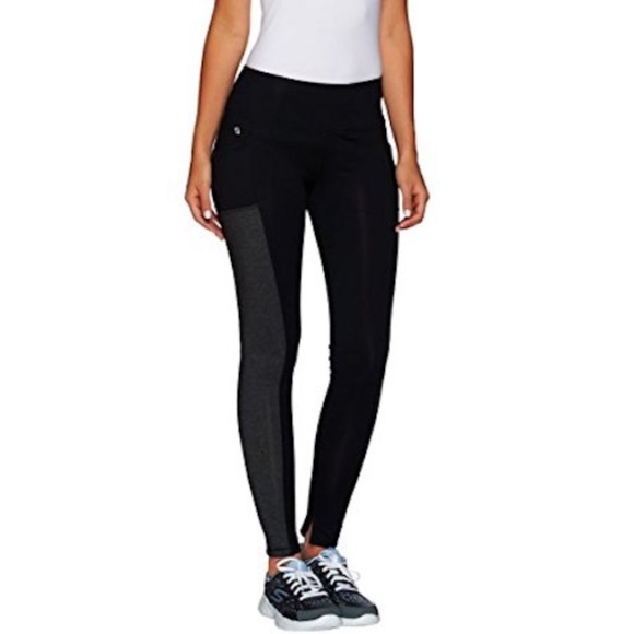 Cee Bee Leggings Side Pockets Black Heather Gray - Picture 1 of 9